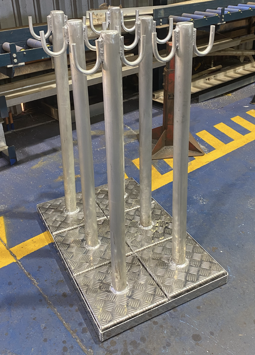 Aluminium barricade bollards fabricated and installed on site