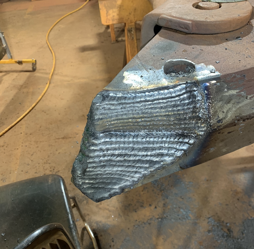 Heavy weld build-up on wear part before machining